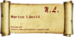 Marics László névjegykártya